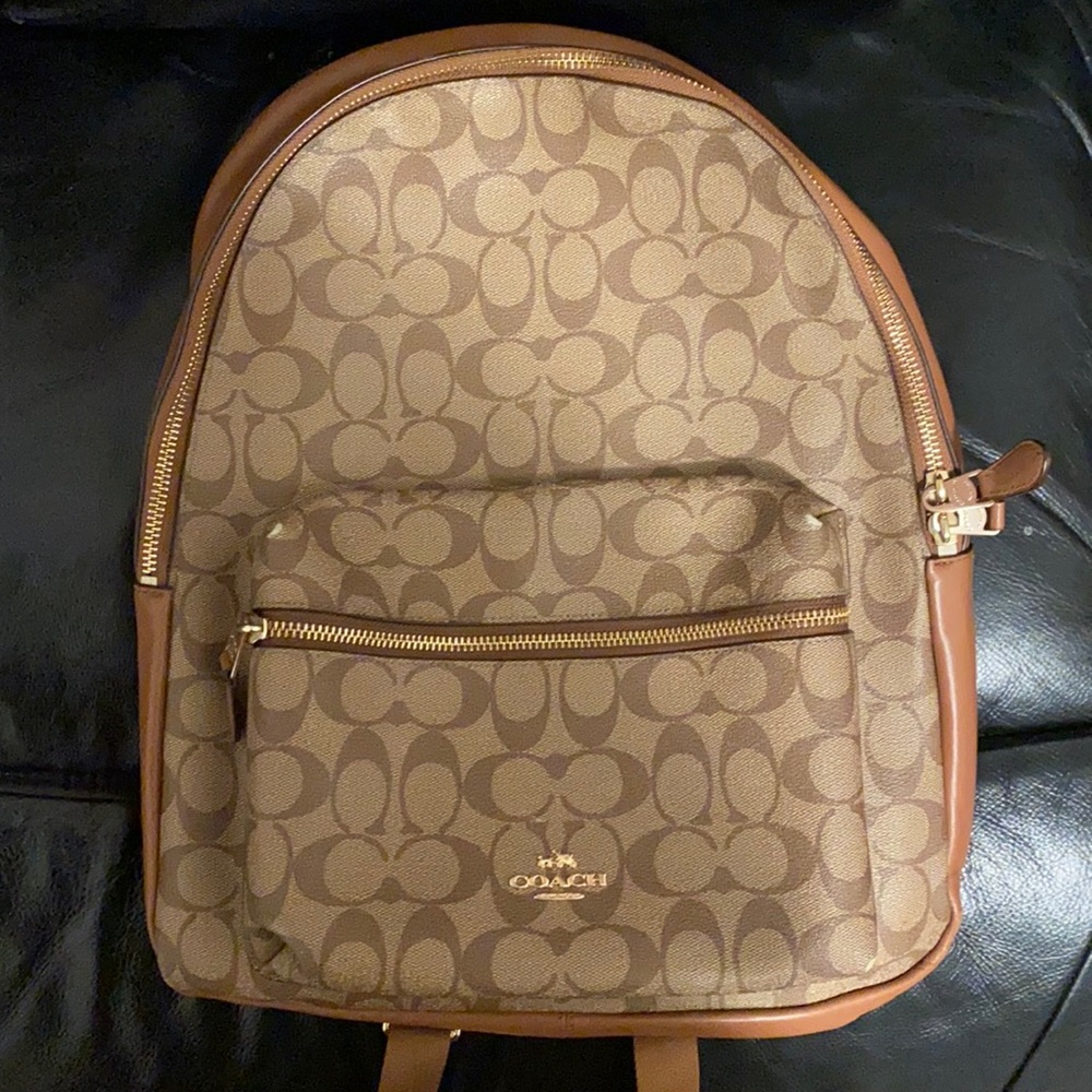 Coach Backpack Leather/Canvas with Gold Hardware